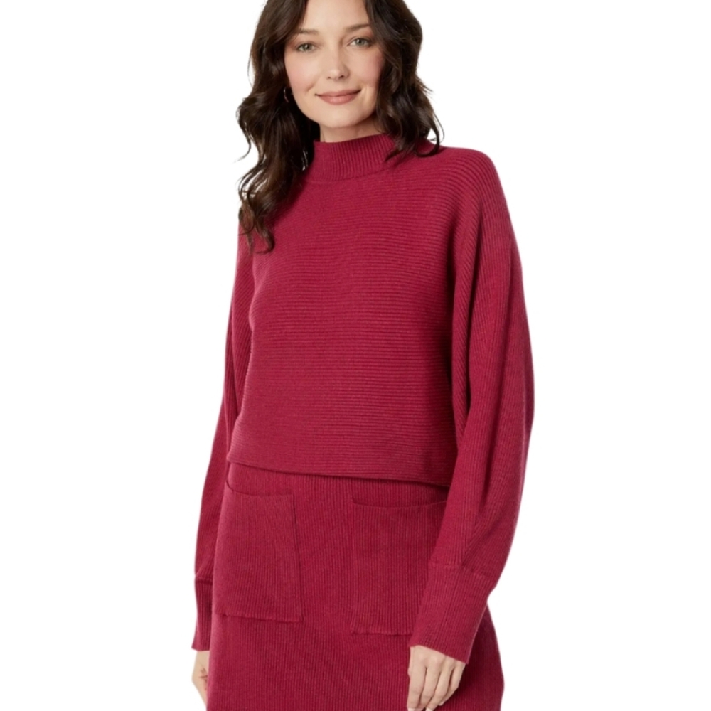 En Saison Lisette Pullover Sweater Red/Burgundy Size M Medium